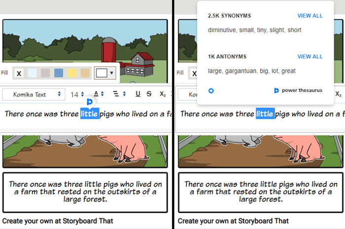 Enhance Vocabulary And Grammar On Storyboard That