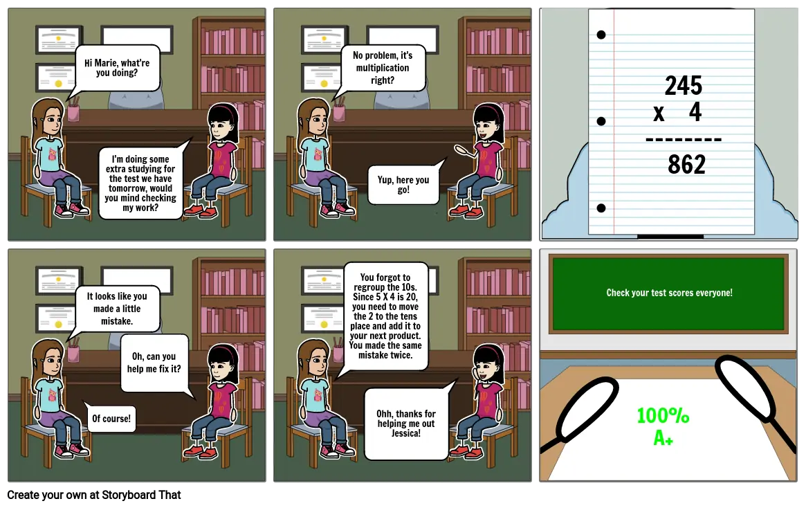 Math Choice Board: Comic Strip