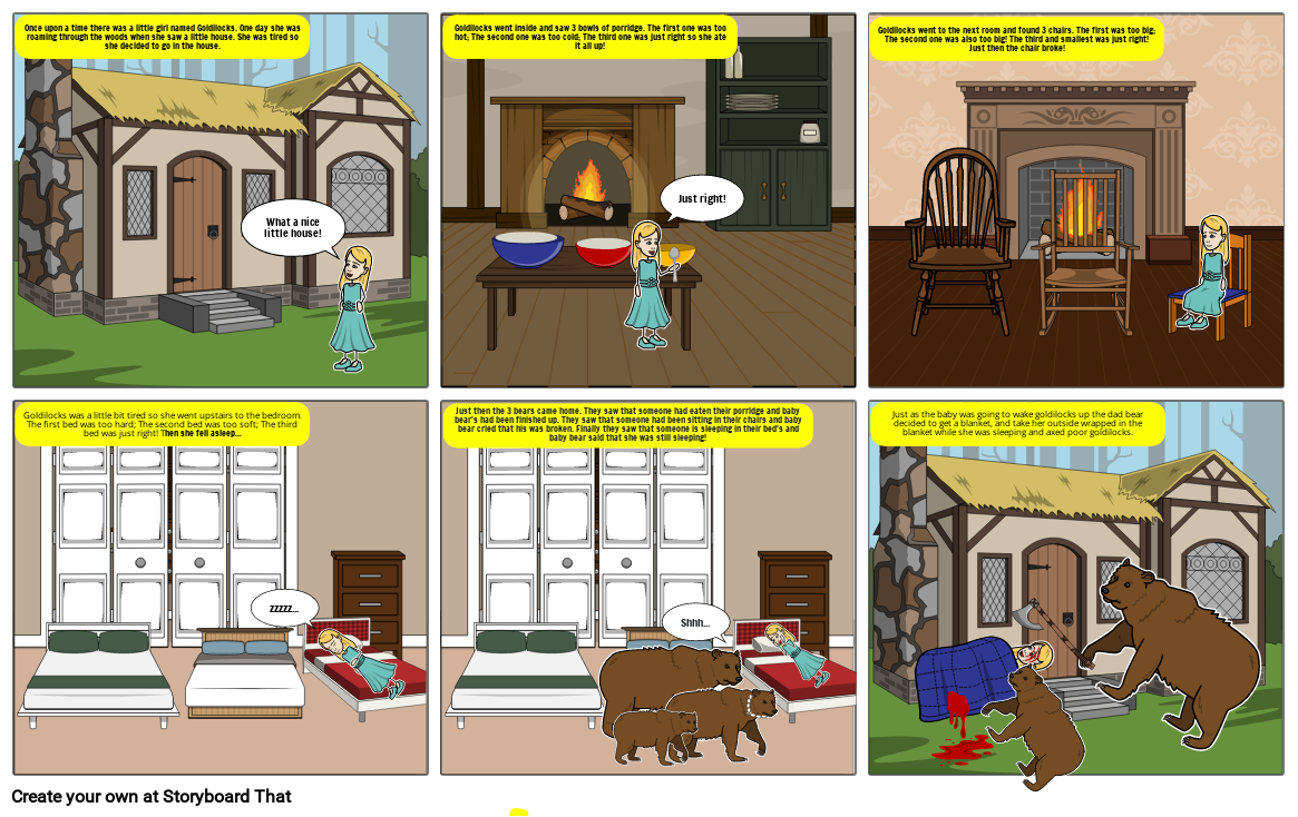 Goldilocks And The Three Bears Ending Storyboard