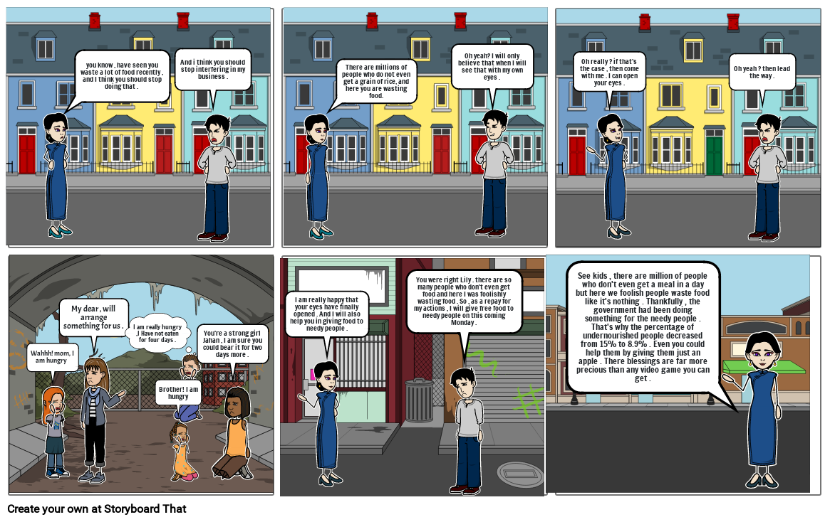 Why we should not waste food . Storyboard by 00ab528e