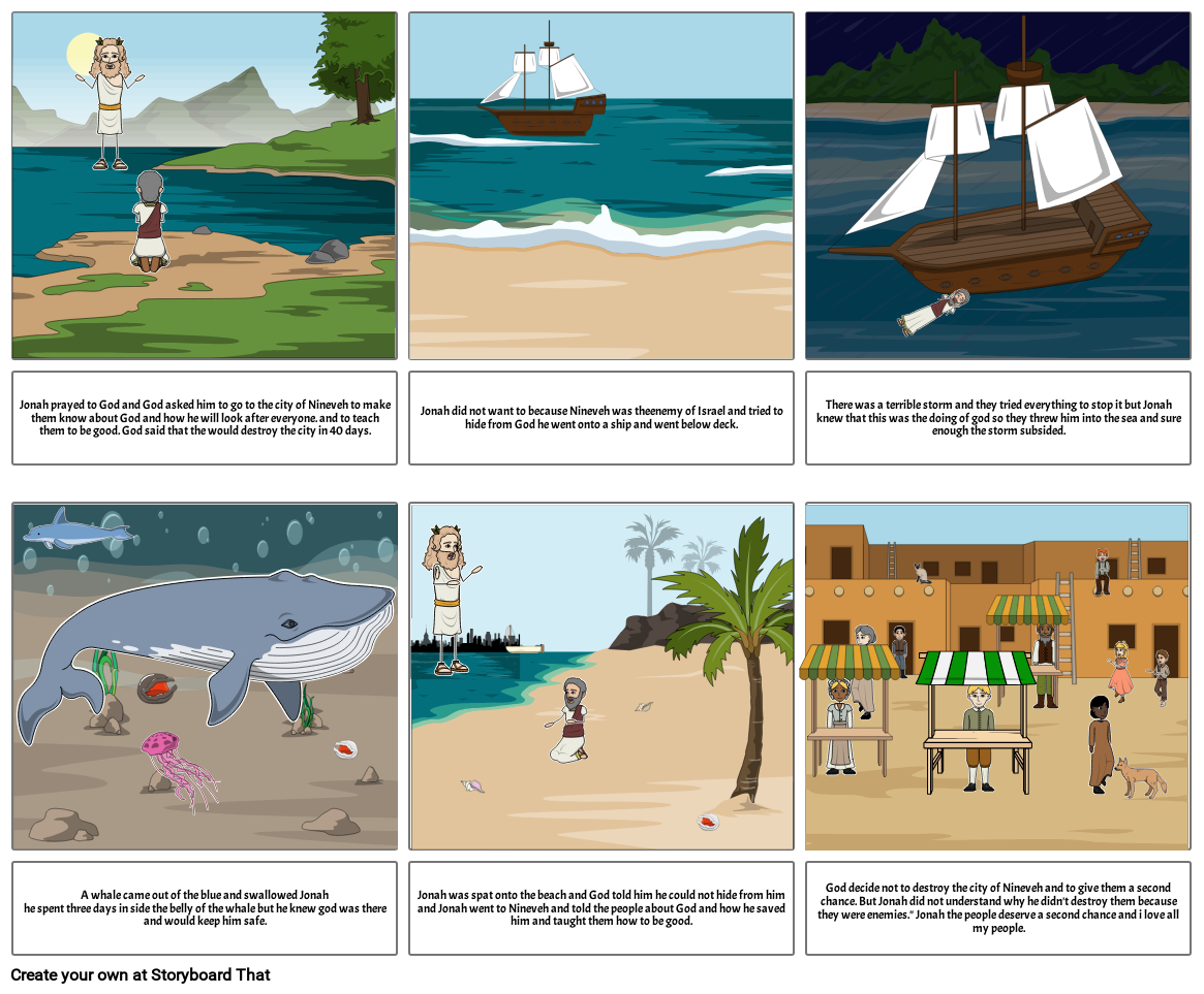 JOna and the whale Storyboard por 01575822