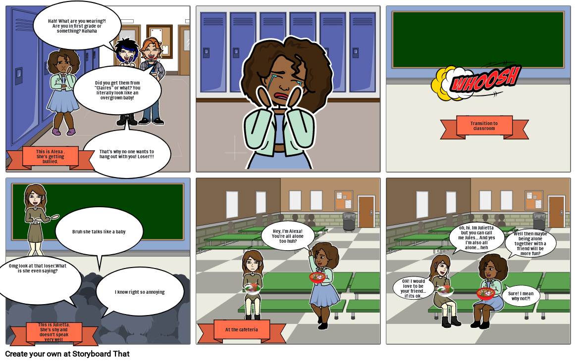 Bullying prevention Storyboard by 01bfed90