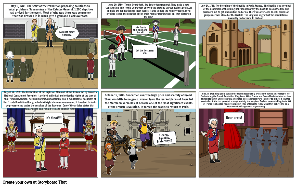 French Revolution Timeline Storyboard Por 01f43114