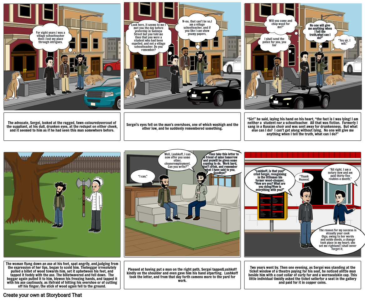 The begger - english activity Storyboard by 0245dc2c