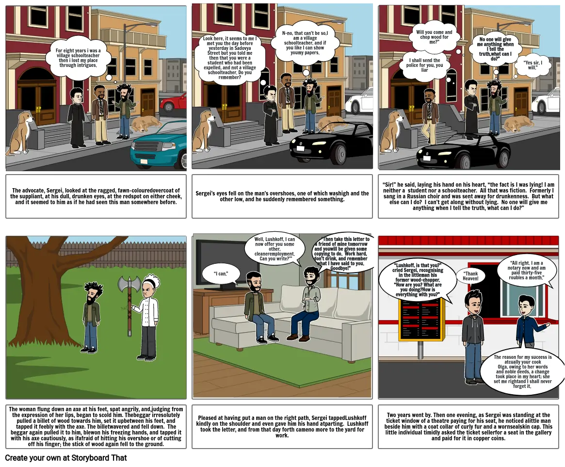 The begger - english activity Storyboard by 0245dc2c