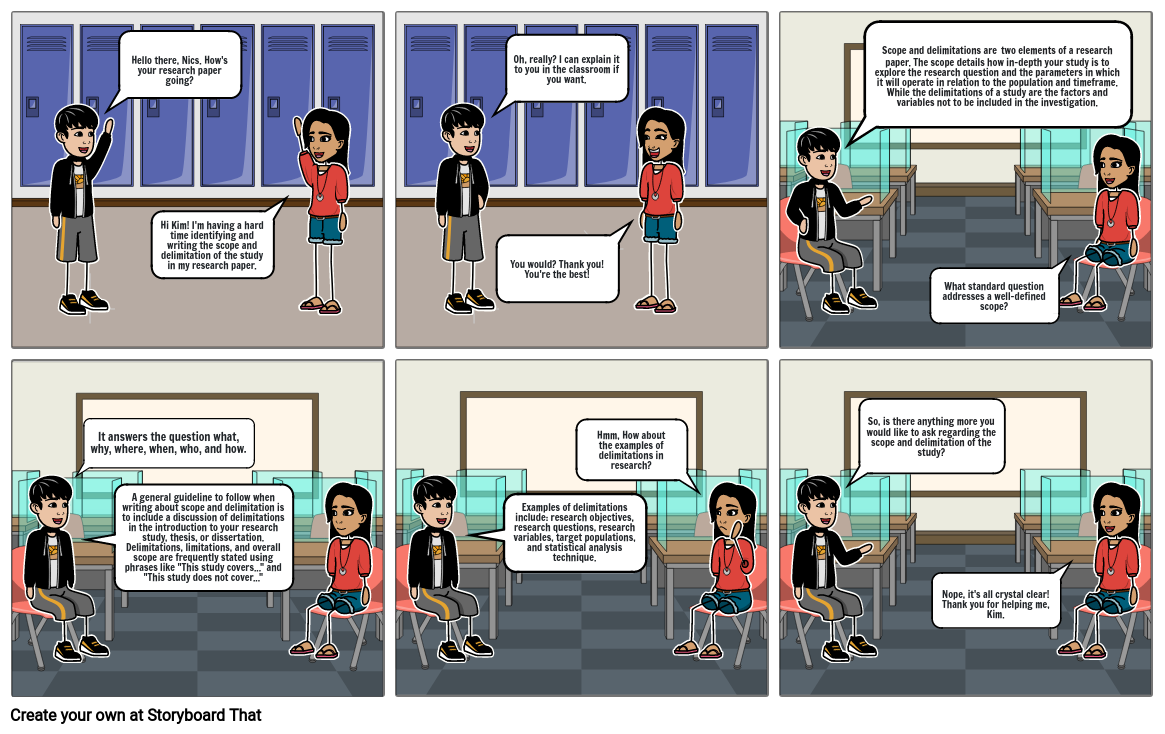 RESEARCH STORYBOARD: Identifying the scope and delimitation of the study