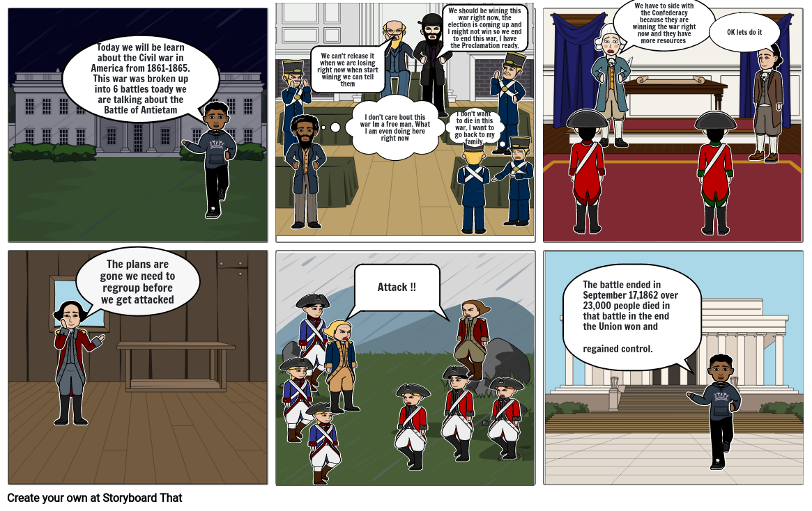 The battle of Antiemtam Storyboard by 0268d066