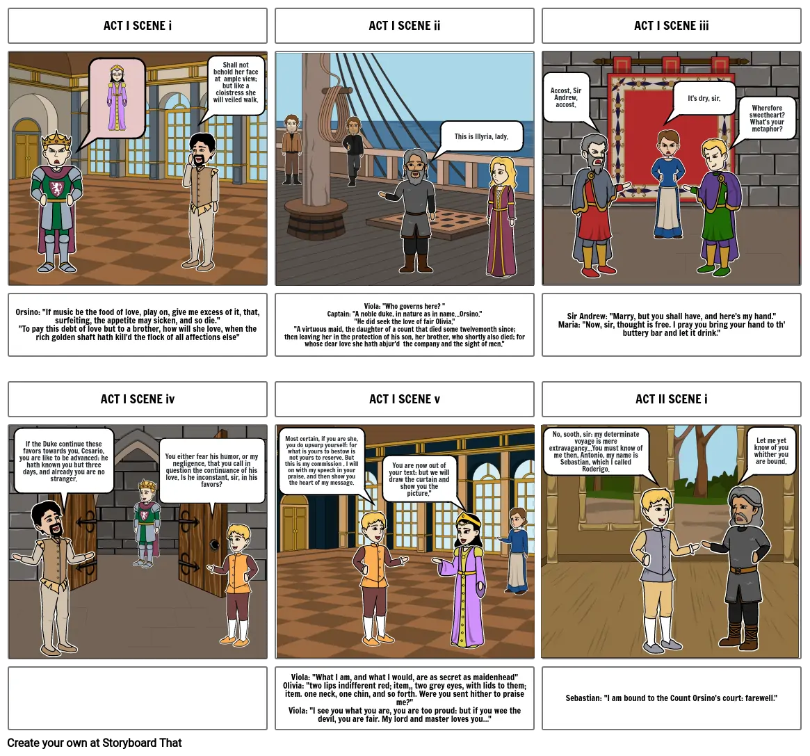 Twelfth Night Storyboard Storyboard by 02737670