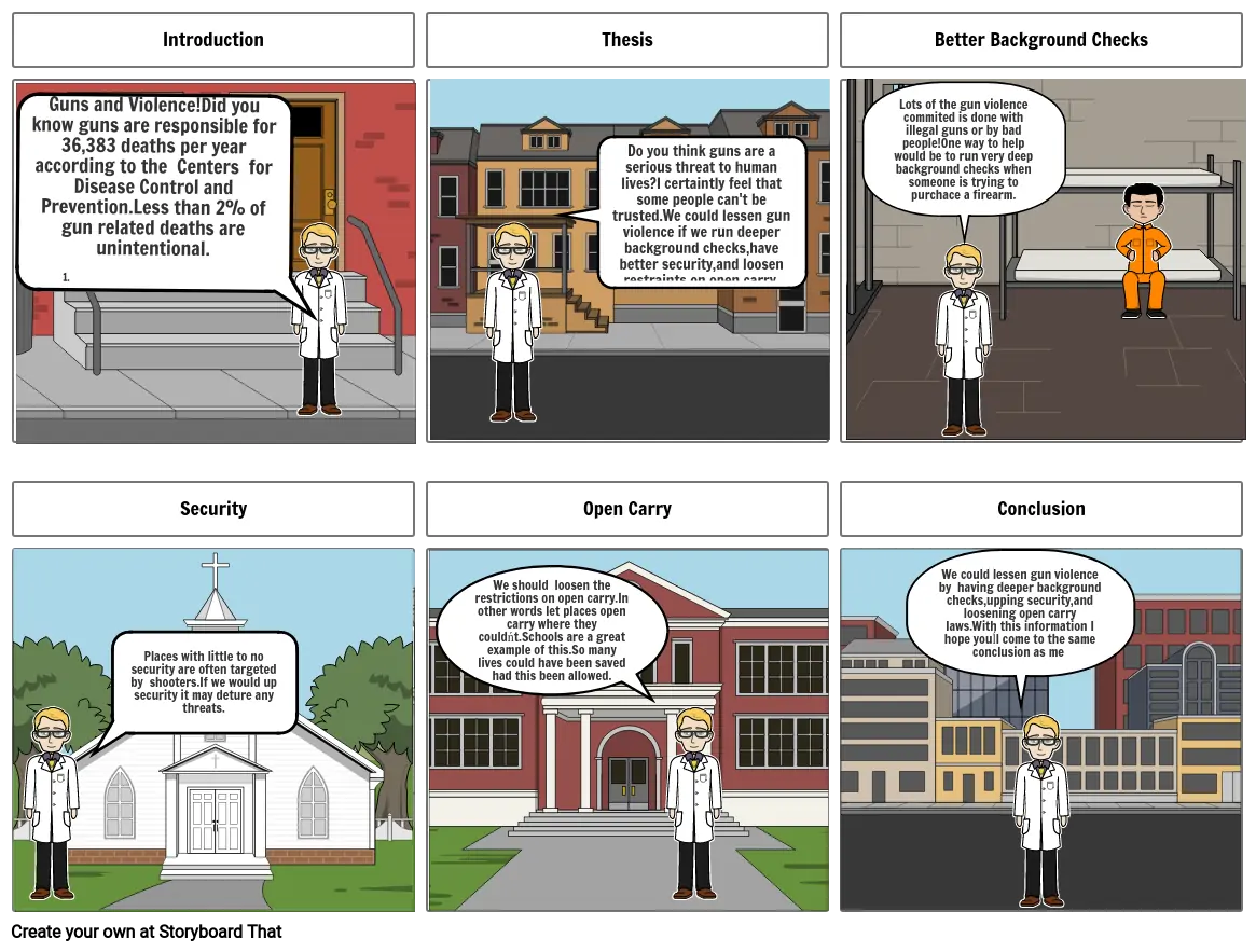 Guns and Violence Storyboard