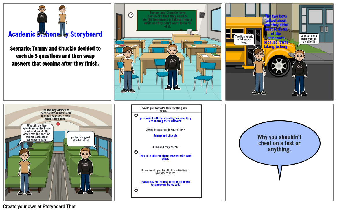 Academic Dishonesty Storyboard