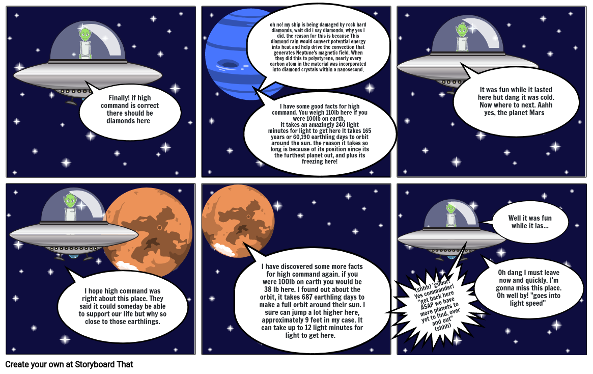 aliens discover the solar system Storyboard por 02bdd369