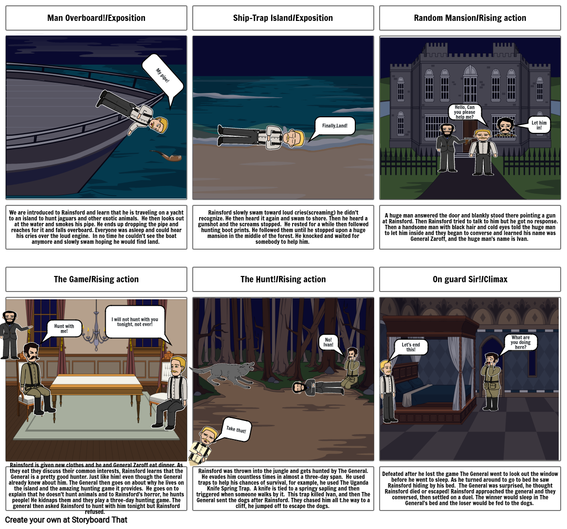 The Most Dangerous Game Storyboard par 02f4fb4b