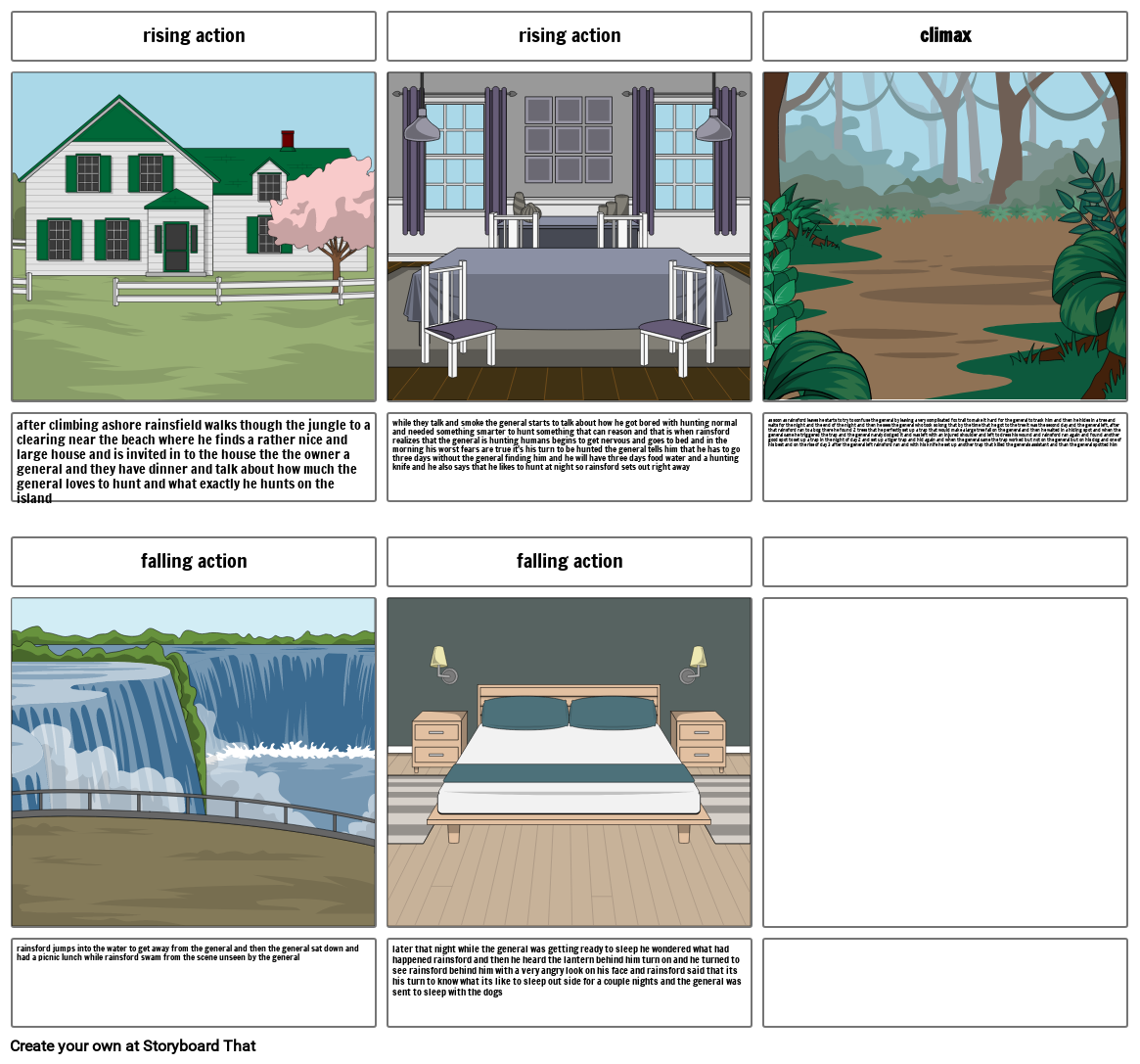 the most dangerous game Storyboard by 03b3e53e