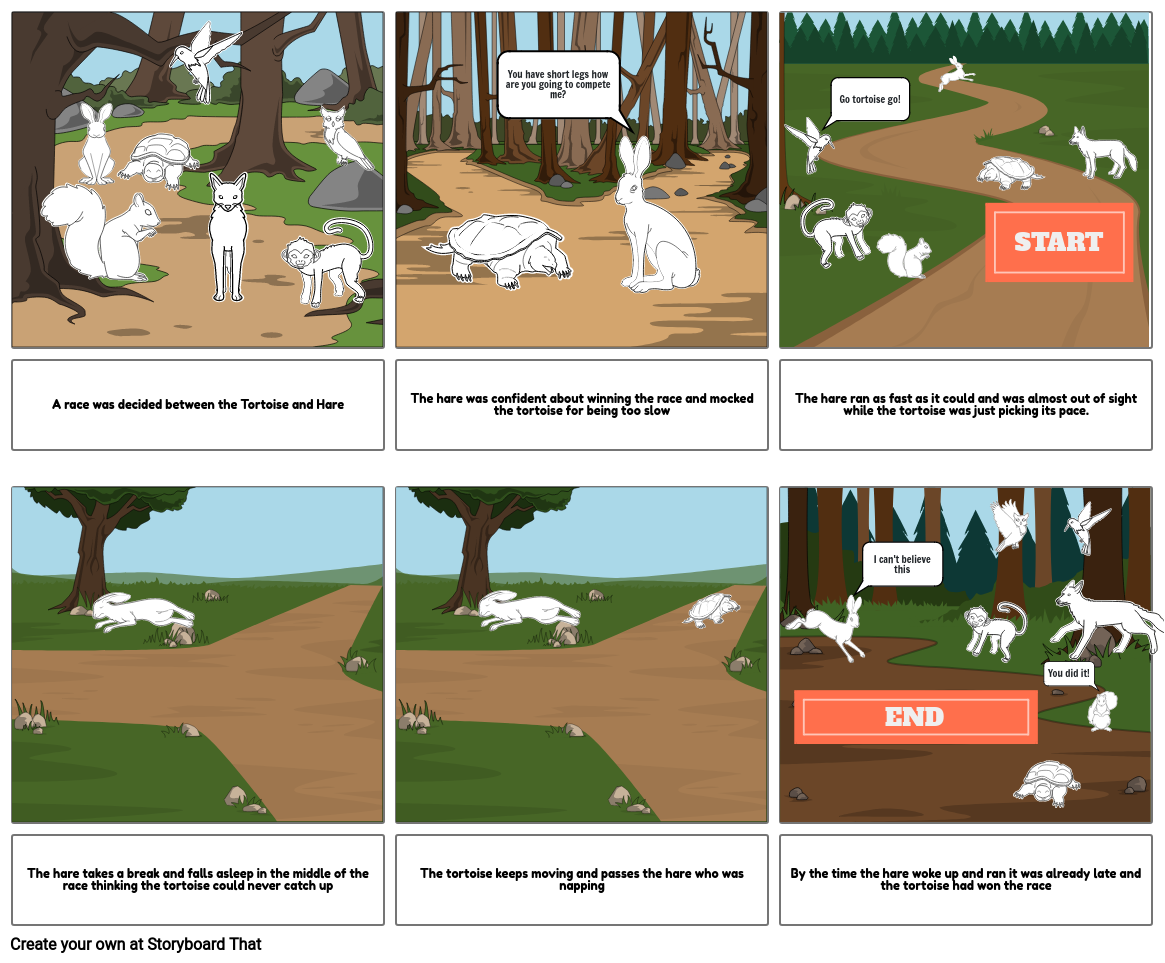 Tortoise and the Hare storyboard Storyboard by 03e1c075