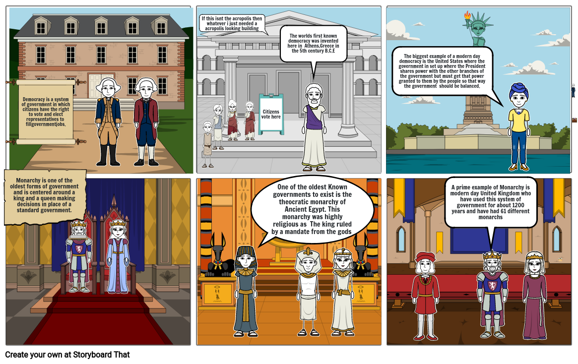 Political Systems comic strip Storyboard by 040b3f71