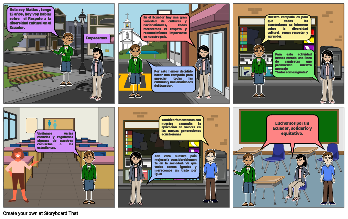 Respeto La Diversidad Cultural Del Ecuador Storyboard