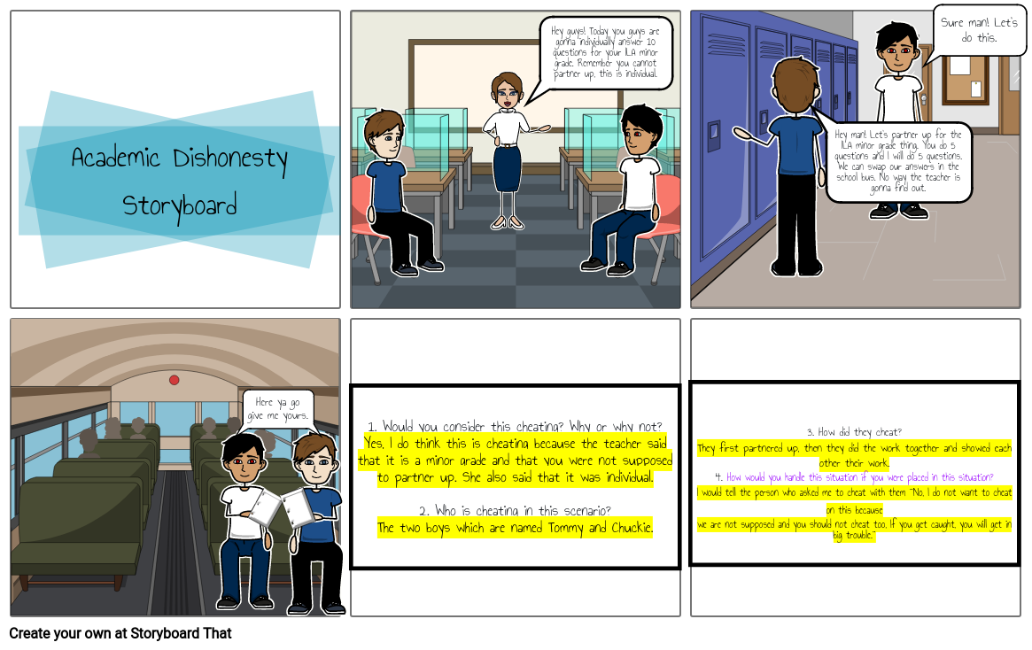 Academic Dishonesty Storyboard Storyboard By 044ec351