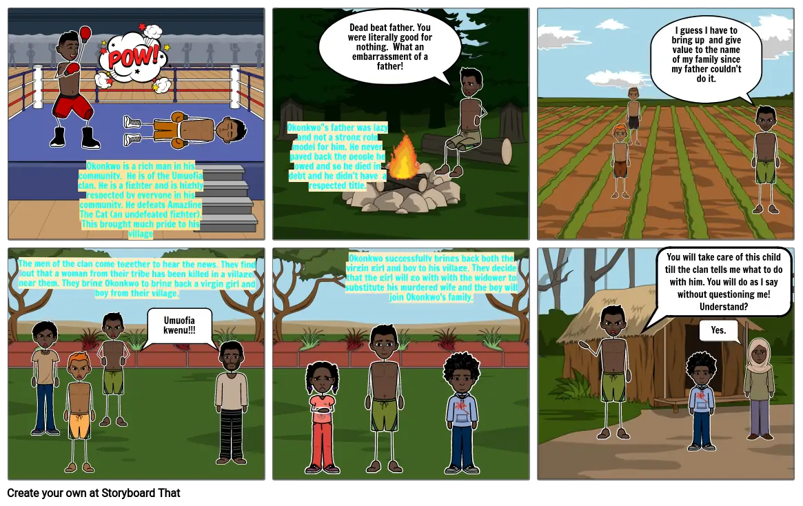 Okonkwo story board