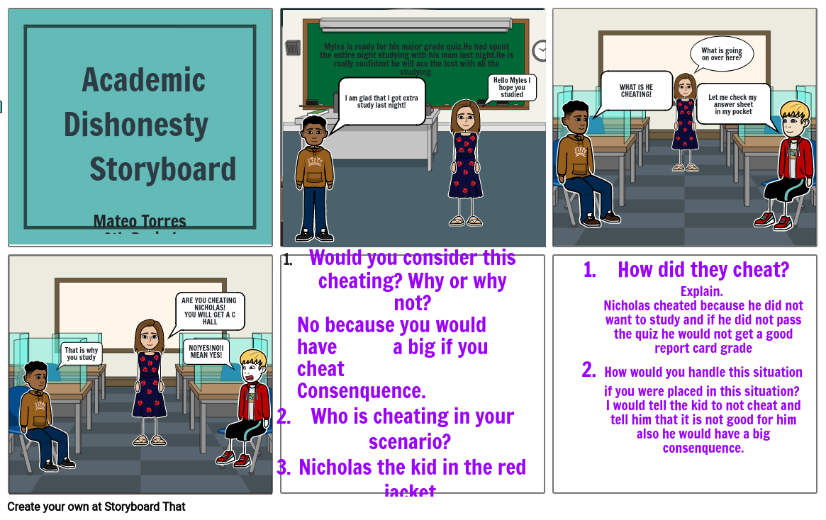Academic Dishonesty Storyboard Storyboard by 04b70dde