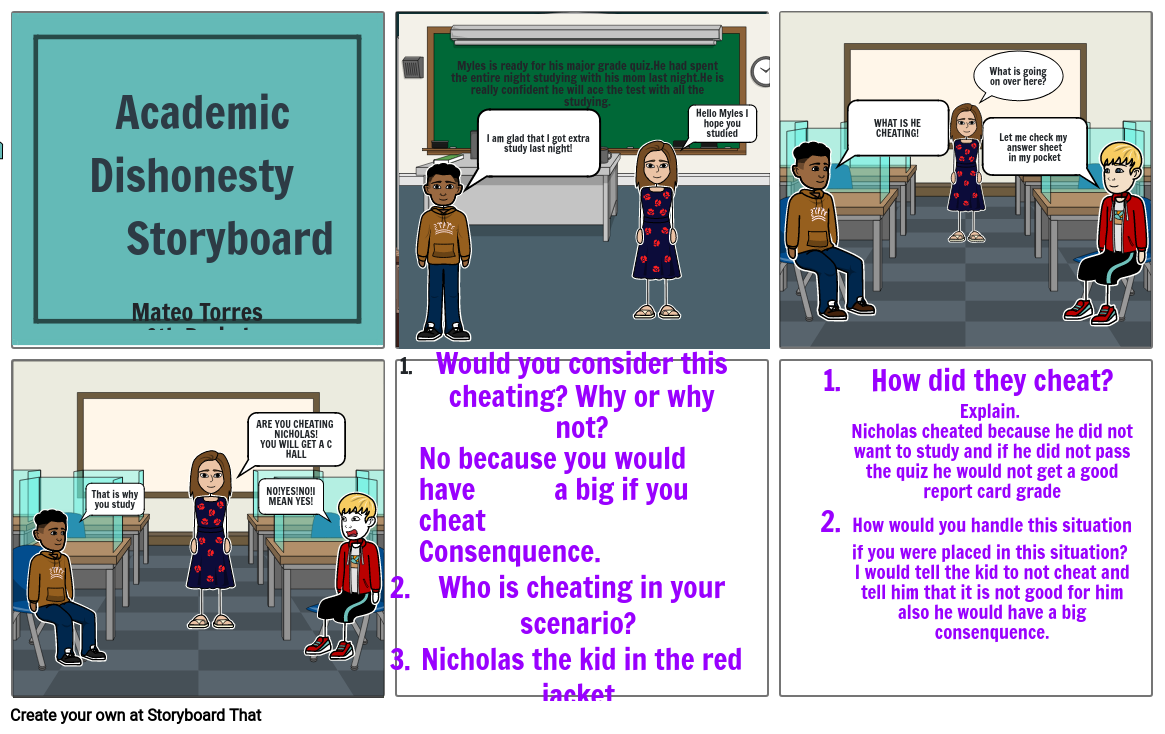 Academic Dishonesty Storyboard