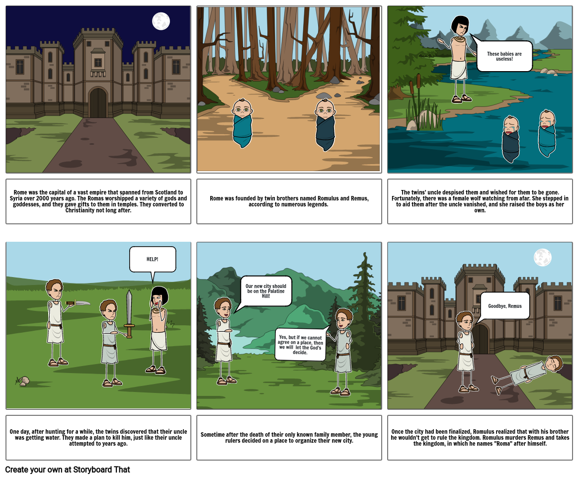 Romulus and Remus Comic Storyboard by 04c3466a