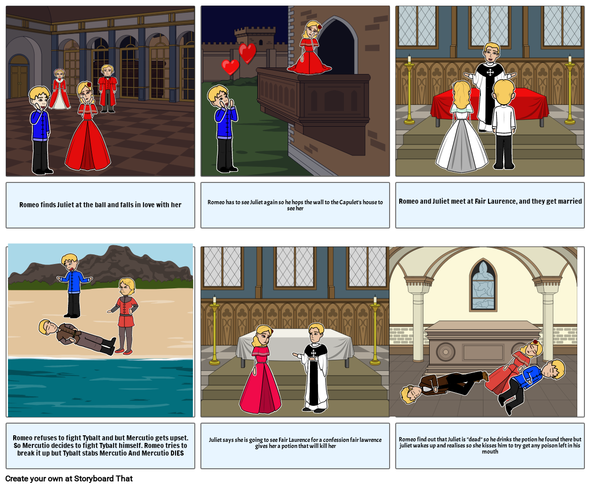 Romeo And Juliet Storyboard By 0549326a