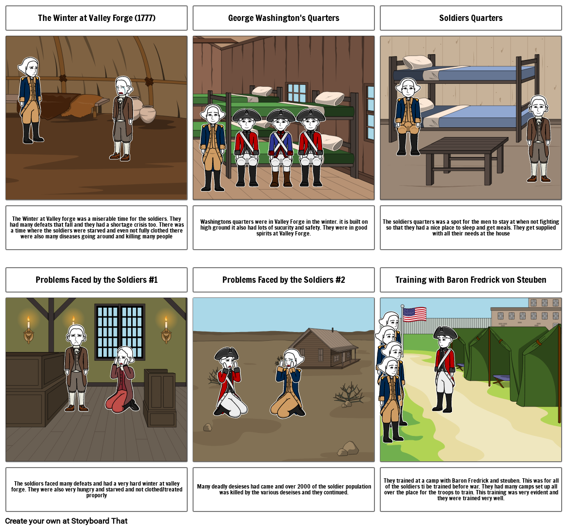 US History Valley Forge story board