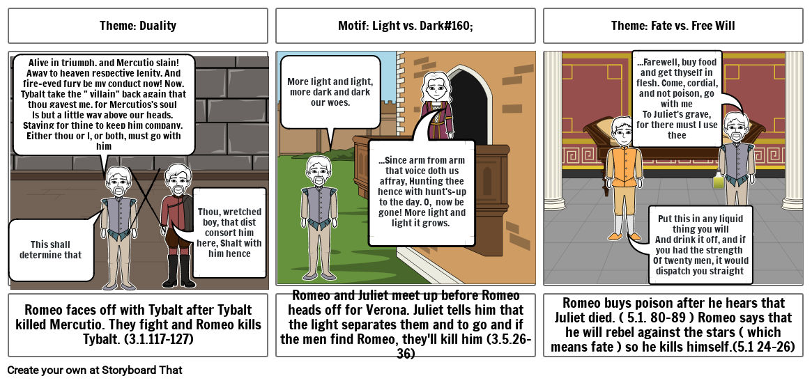 Romeo & Juliet Storyboard