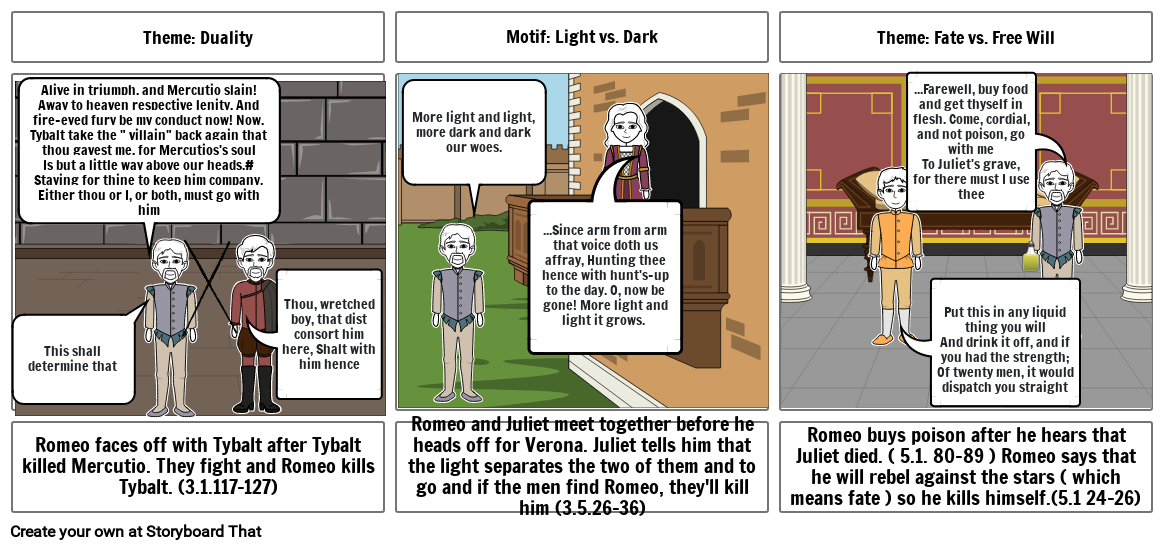 Romeo & Juliet Storyboard