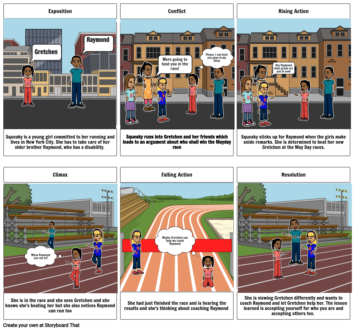 Raymond's Run Plot Storyboard by 074488e7