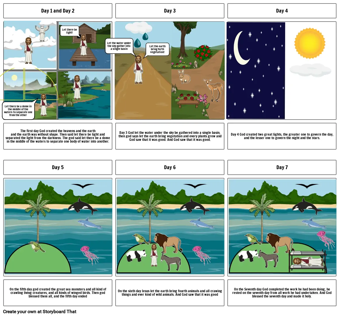 THE SEVEN DAY CREATION STORY Storyboard by 0772c51f