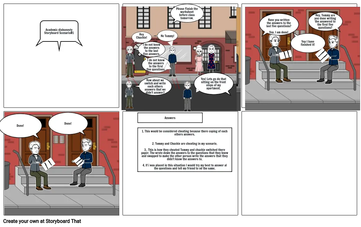 Academic Dishonesty Storyboard