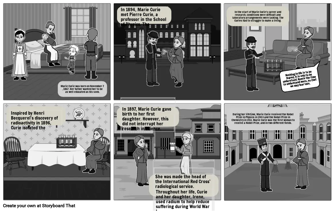 Marie Curie Storyboard