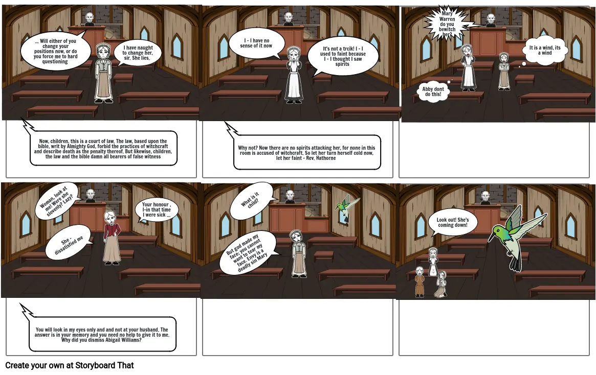 Salem witch trials act 3 story board