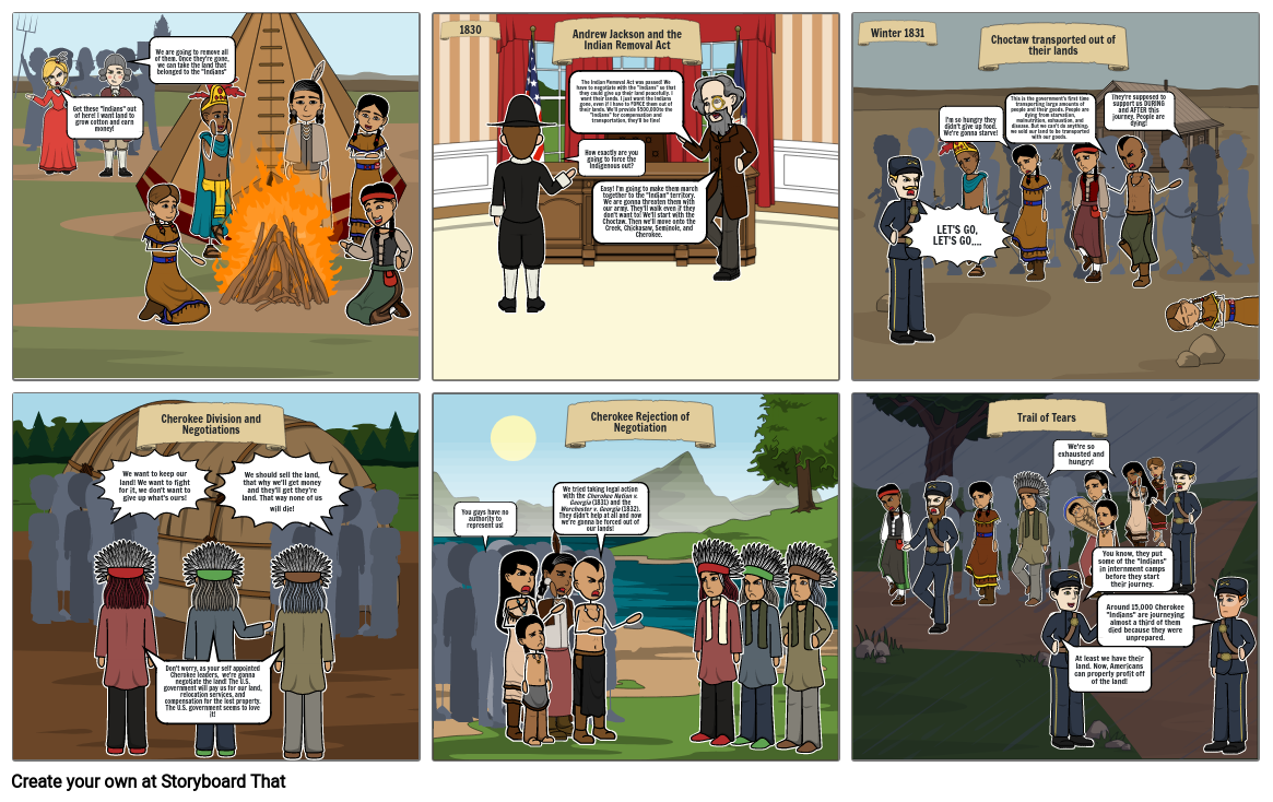 Indigenous Removal & Trail of Tears Storyboard