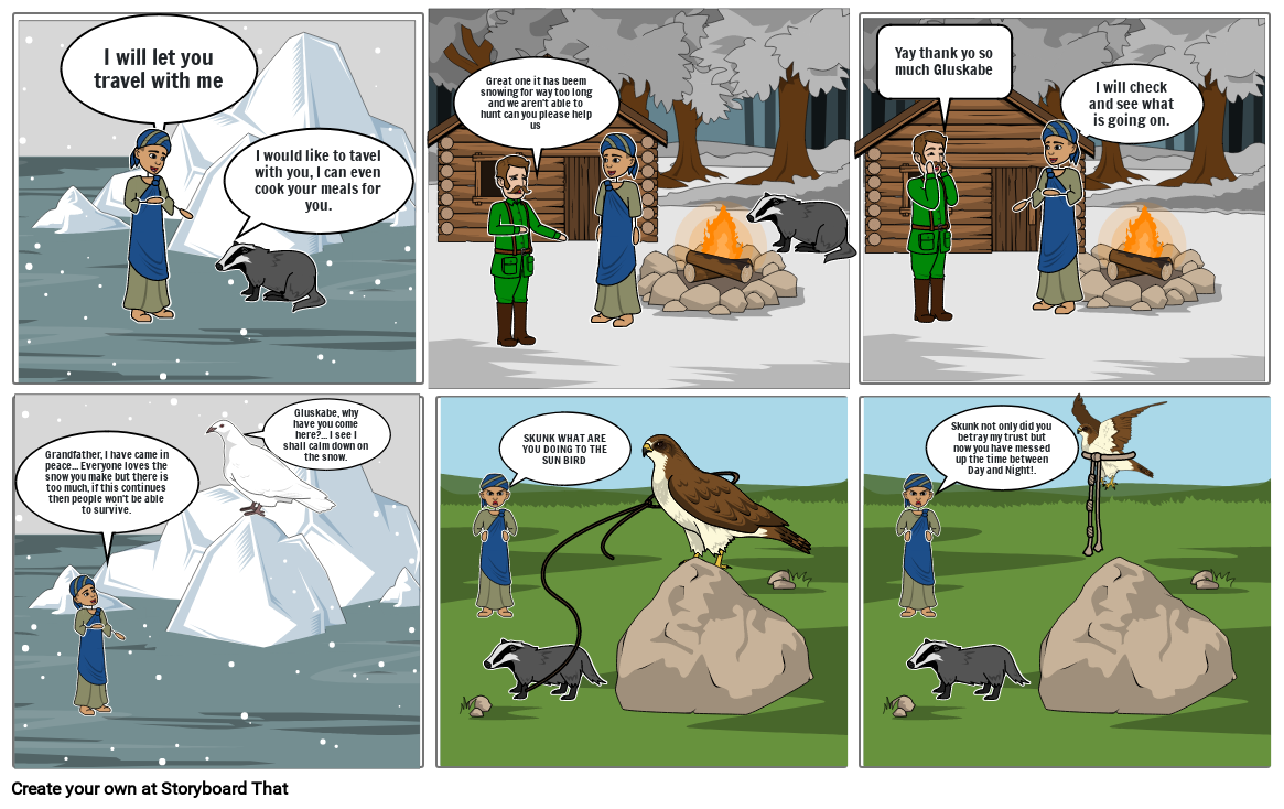 Gluskabe and the Snow Bird Storyboard by 08efeafa