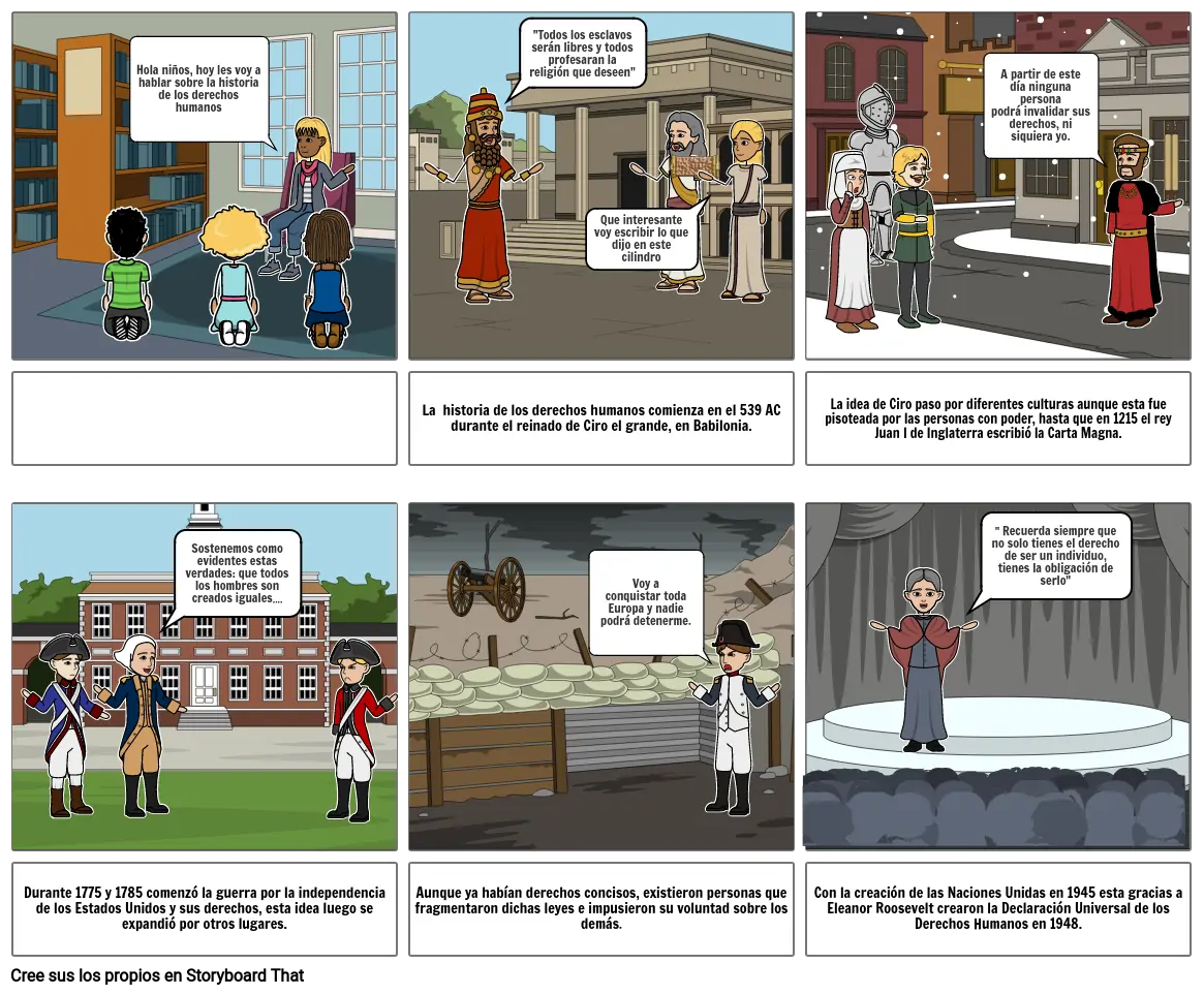 HISTORIA DE LOS DERECHOS HUMANOS Storyboard By 0979496b