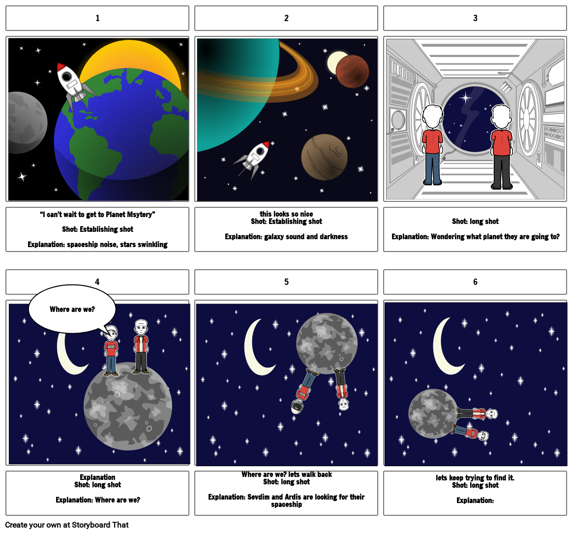 Two Boys Stuck in Space Storyboard by 0a3b449a