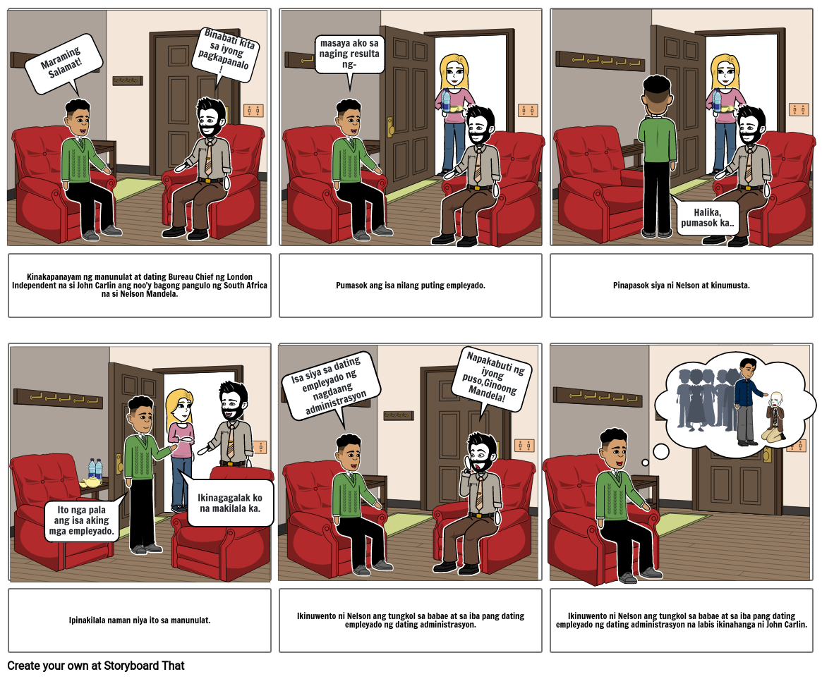 Anekdota tungkol kay Nelson Mandela Storyboard