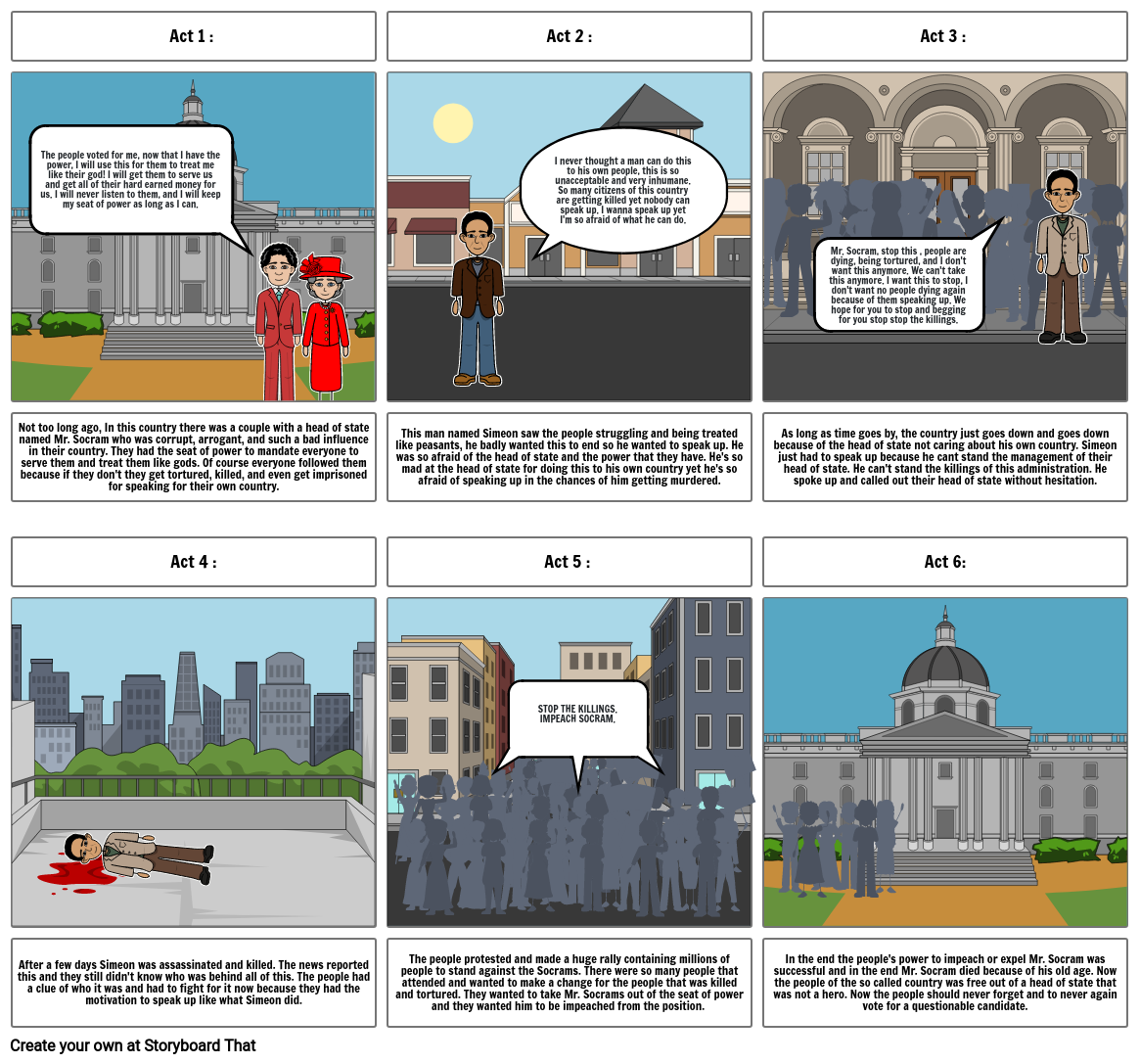 TRAGIC PLOT STORYBOARD