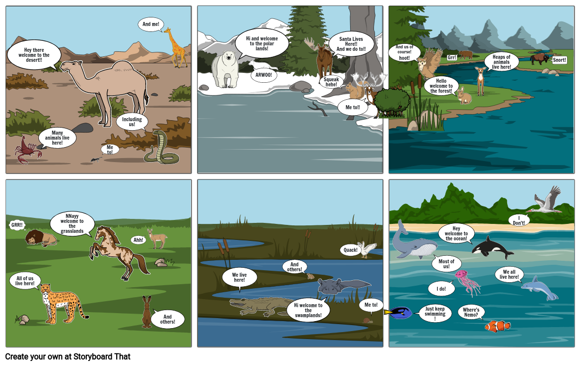 Biomes And Animals Storyboard by 0a9d525d