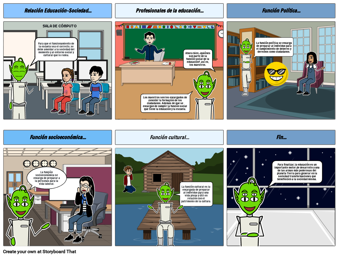 LA FUNCIÓN SOCIAL DE LA EDUCACIÓN II Storyboard