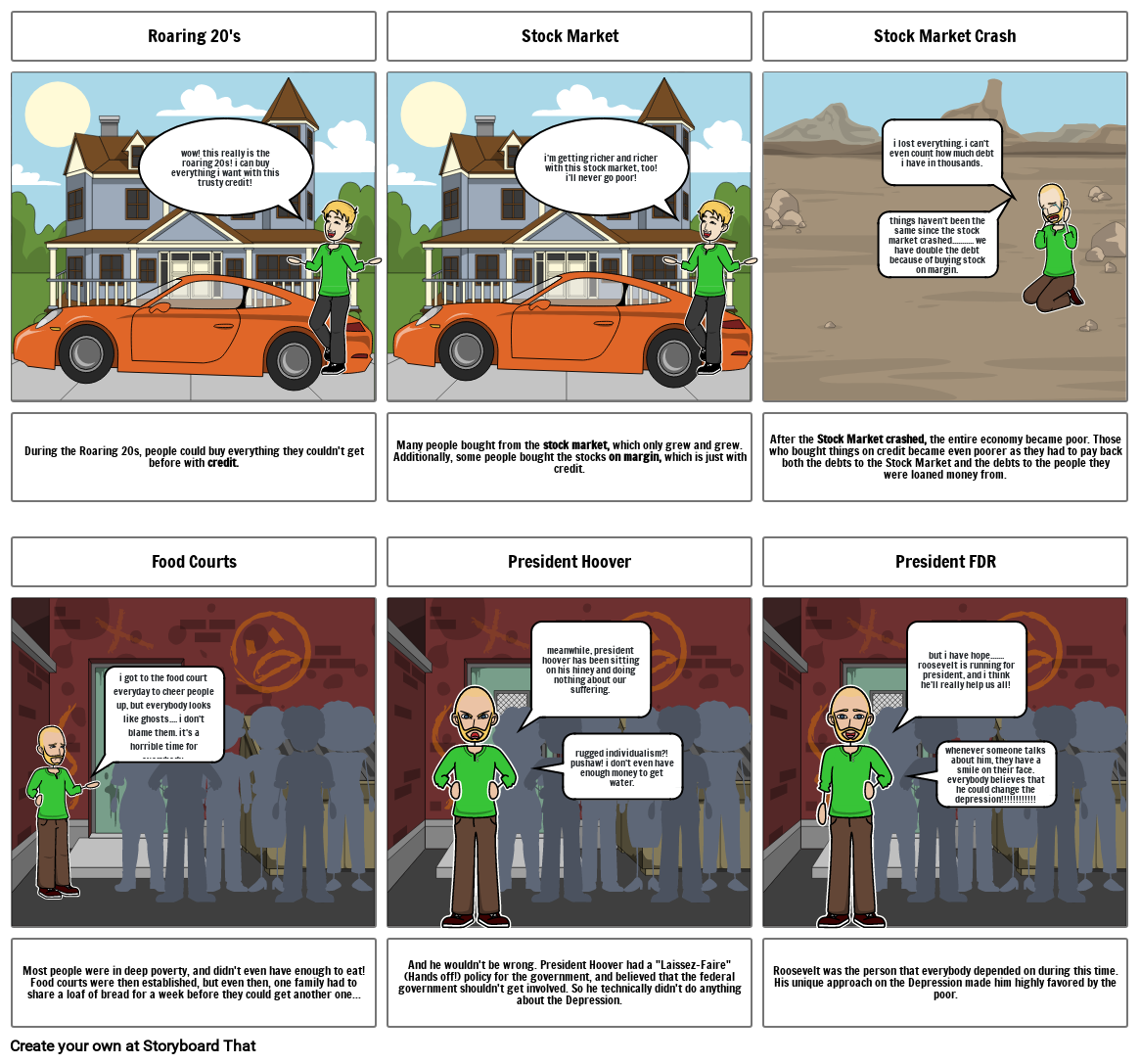 Story of the Great Depression Storyboard por 0afb8380