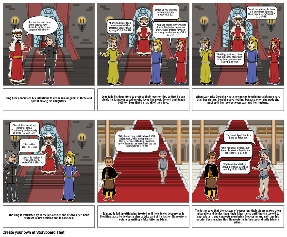 King Lear Act I Storyboard by 0b2d5638