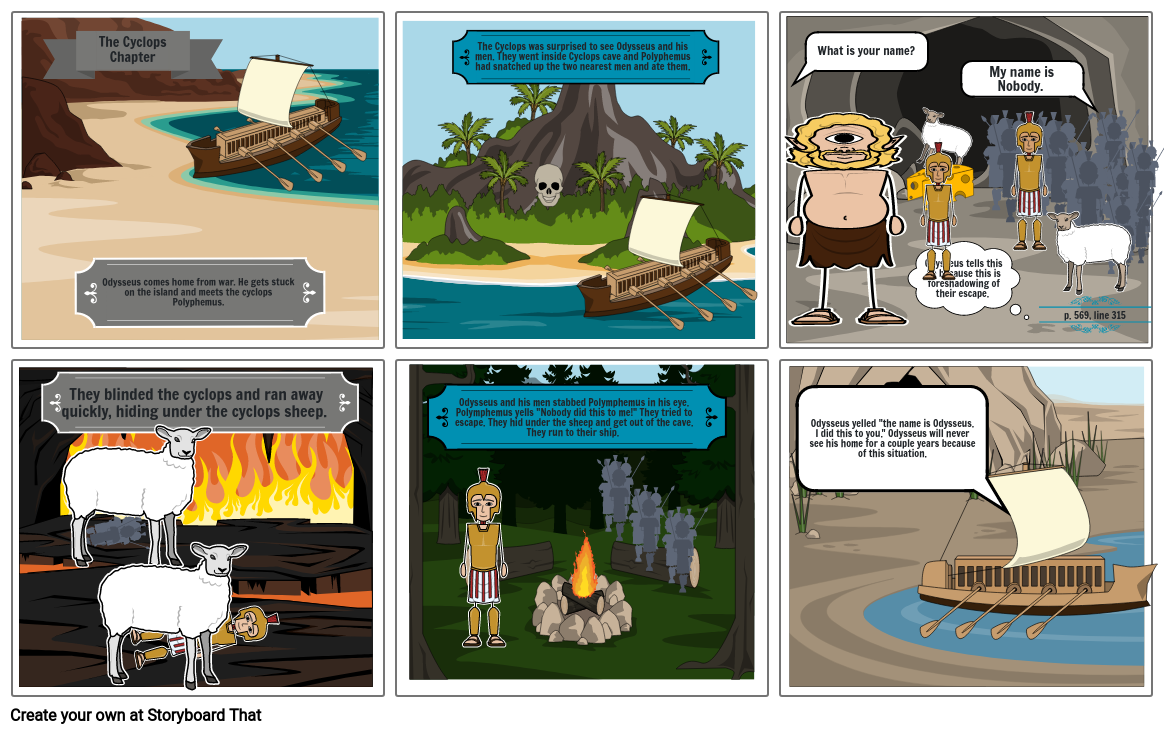The Odyssey The Cyclops Storyboard by 0bc51e4d