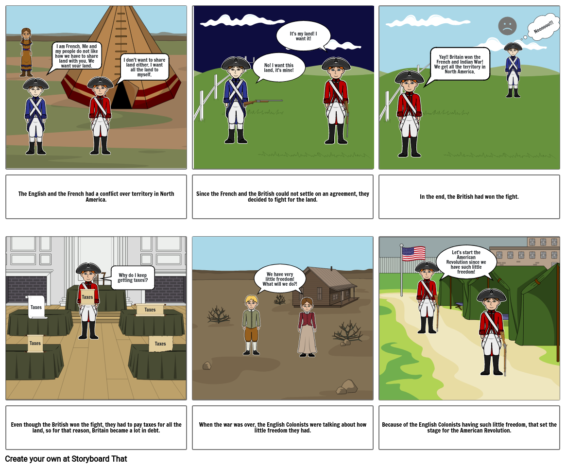 French and Indian War Storyboard Storyboard by 0c0248c7