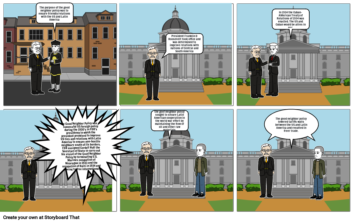 Good Neighbor Policy Notes Comic Strip Start Assignment