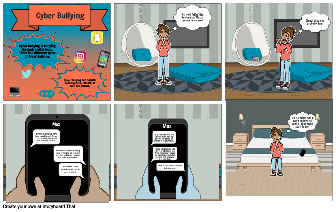 Cyberbully Comic Strip Storyboard By 0c48256d 5528
