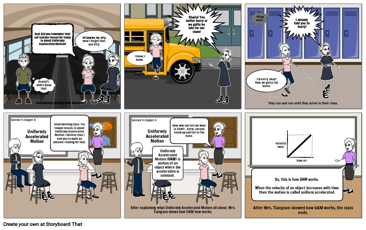 UAM (Uniformly Accelerated Motion) Comic Strip”