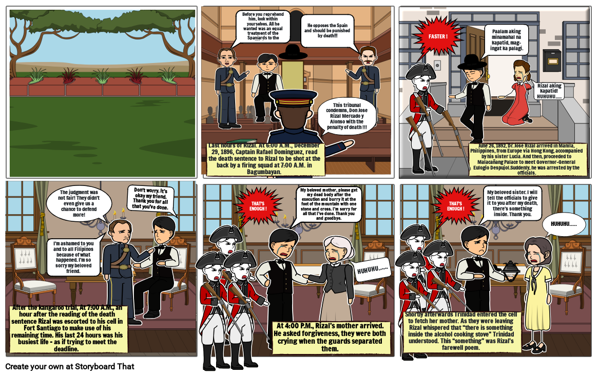 THE EXECUTION OF RIZAL Storyboard by 0cb58be7